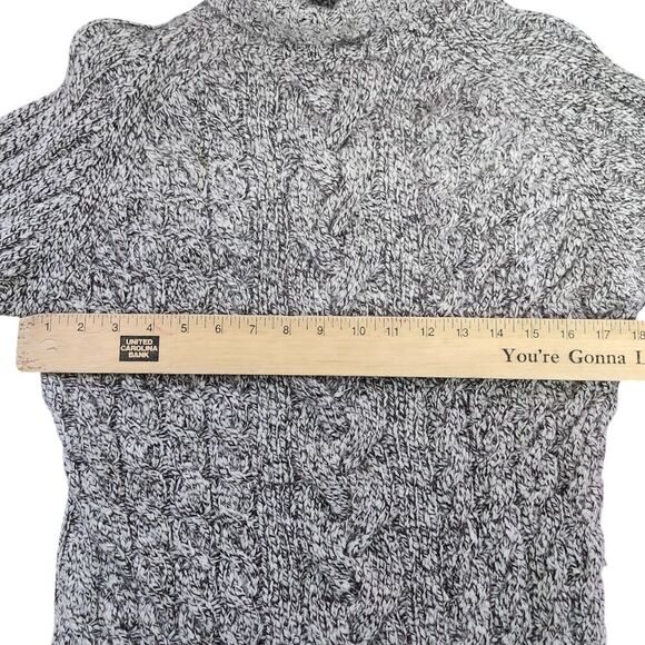 Express World Brand Tan Cable Knit Mock Turtleneck Sweater Sz. S - Picture 4 of 6